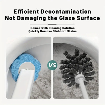 Disposable Toilet Brush Set with Holder – Includes 12 Flushable Cleaning Heads gomuto.com