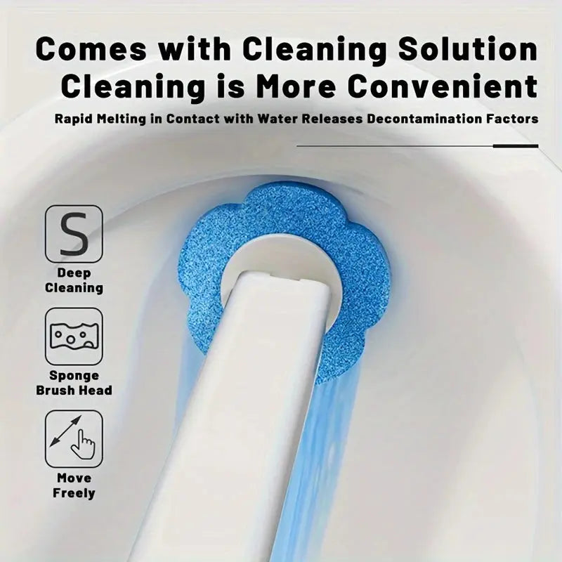 Disposable Toilet Brush Set with Holder – Includes 12 Flushable Cleaning Heads gomuto.com