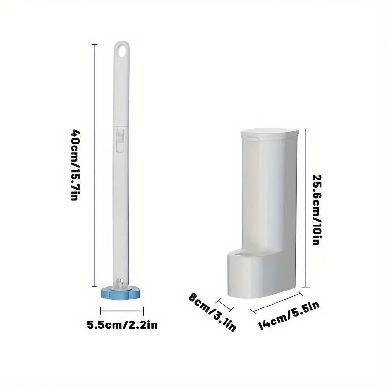 Disposable Toilet Brush Set with Holder – Includes 12 Flushable Cleaning Heads gomuto.com