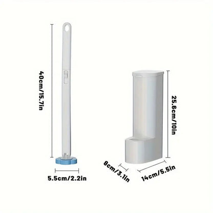 Disposable Toilet Brush Set with Holder – Includes 12 Flushable Cleaning Heads gomuto.com