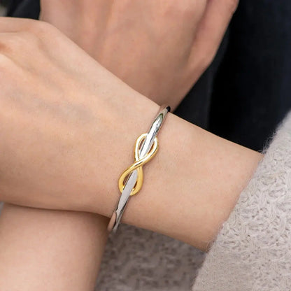 Double Color Gold Silver Bowknot Lucky 8 Bracelet gomuto.com