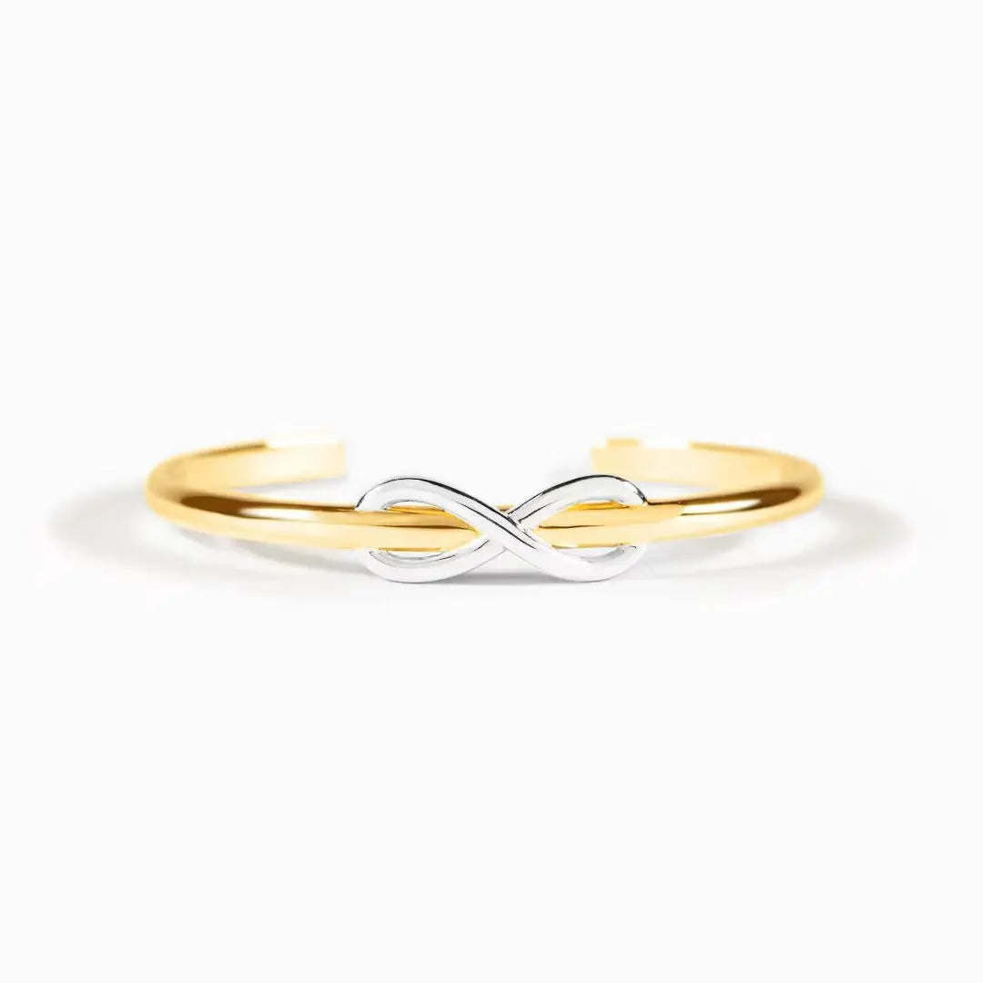 Double Color Gold Silver Bowknot Lucky 8 Bracelet gomuto.com