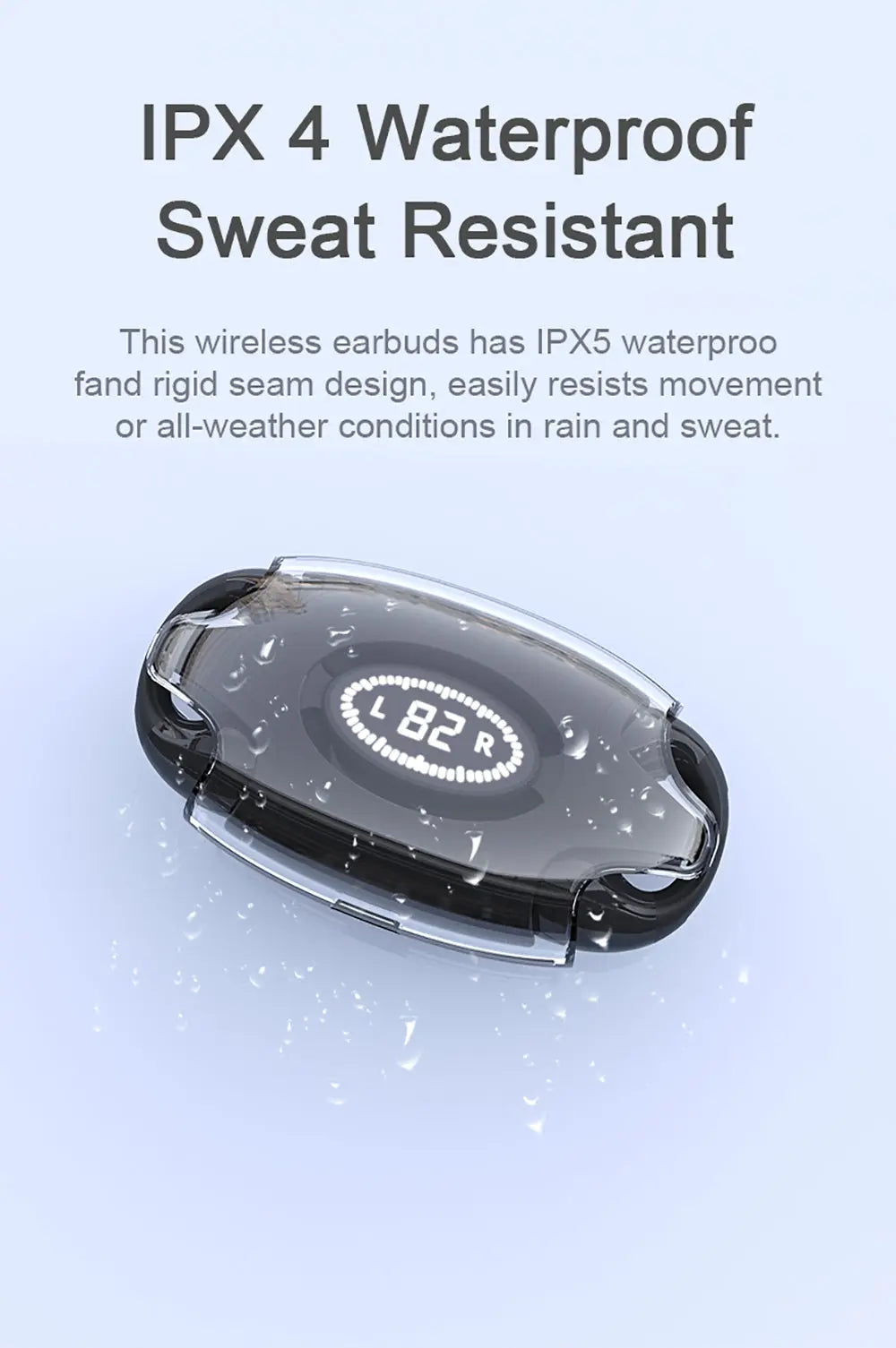 E88 Waterproof Wireless Bluetooth Headphones - Mini TWS Earbuds with Mic, Digital Display, Noise Reduction Gomuto