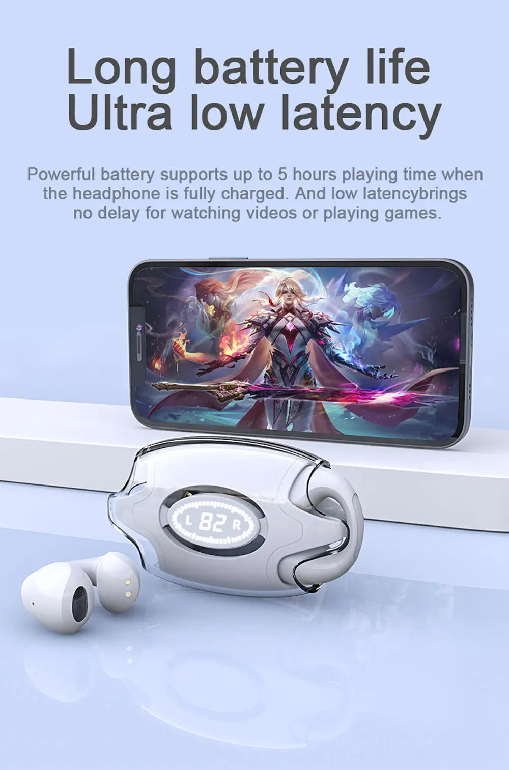 E88 Waterproof Wireless Bluetooth Headphones - Mini TWS Earbuds with Mic, Digital Display, Noise Reduction Gomuto
