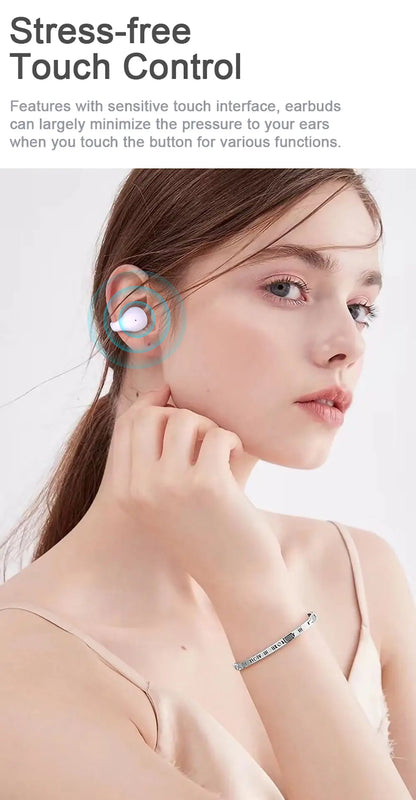 E88 Waterproof Wireless Bluetooth Headphones - Mini TWS Earbuds with Mic, Digital Display, Noise Reduction Gomuto