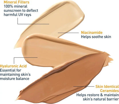 Hydrating Tinted Mineral Sunscreen SPF 30 – Sheer Medium Tint Daily Face Protection | 50ml gomuto.com