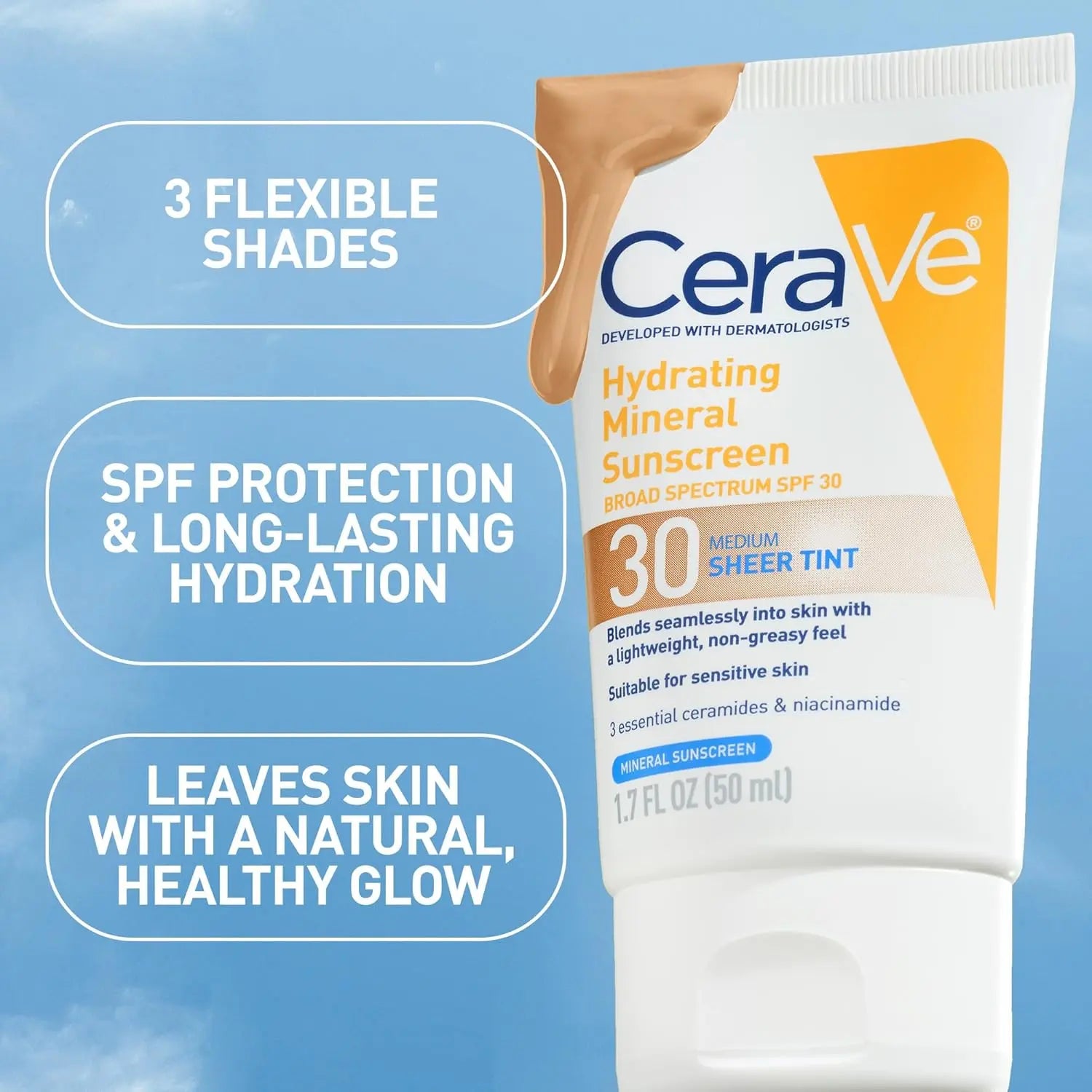 Hydrating Tinted Mineral Sunscreen SPF 30 – Sheer Medium Tint Daily Face Protection | 50ml gomuto.com