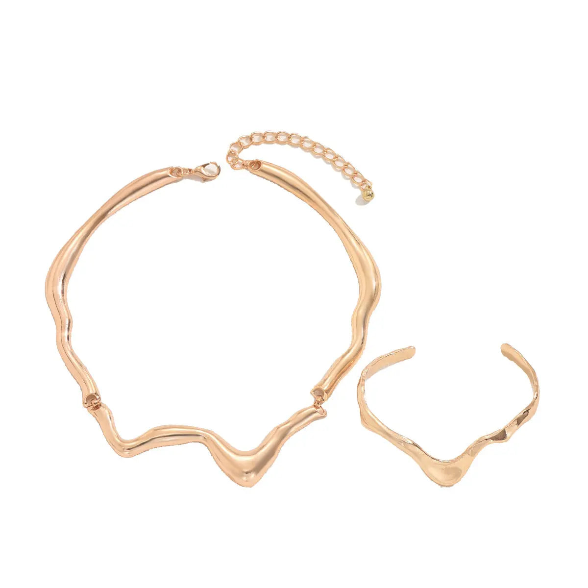 Lava Metal Twisted Design Collar Bracelet High Sense Necklace gomuto.com