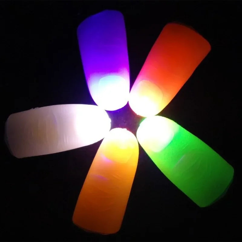 2pcs Magic Glow Finger Light Magic Prop Thumb Light Night Stage Performance Magic Light