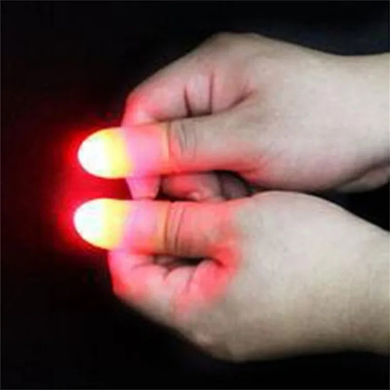 2pcs Magic Glow Finger Light Magic Prop Thumb Light Night Stage Performance Magic Light