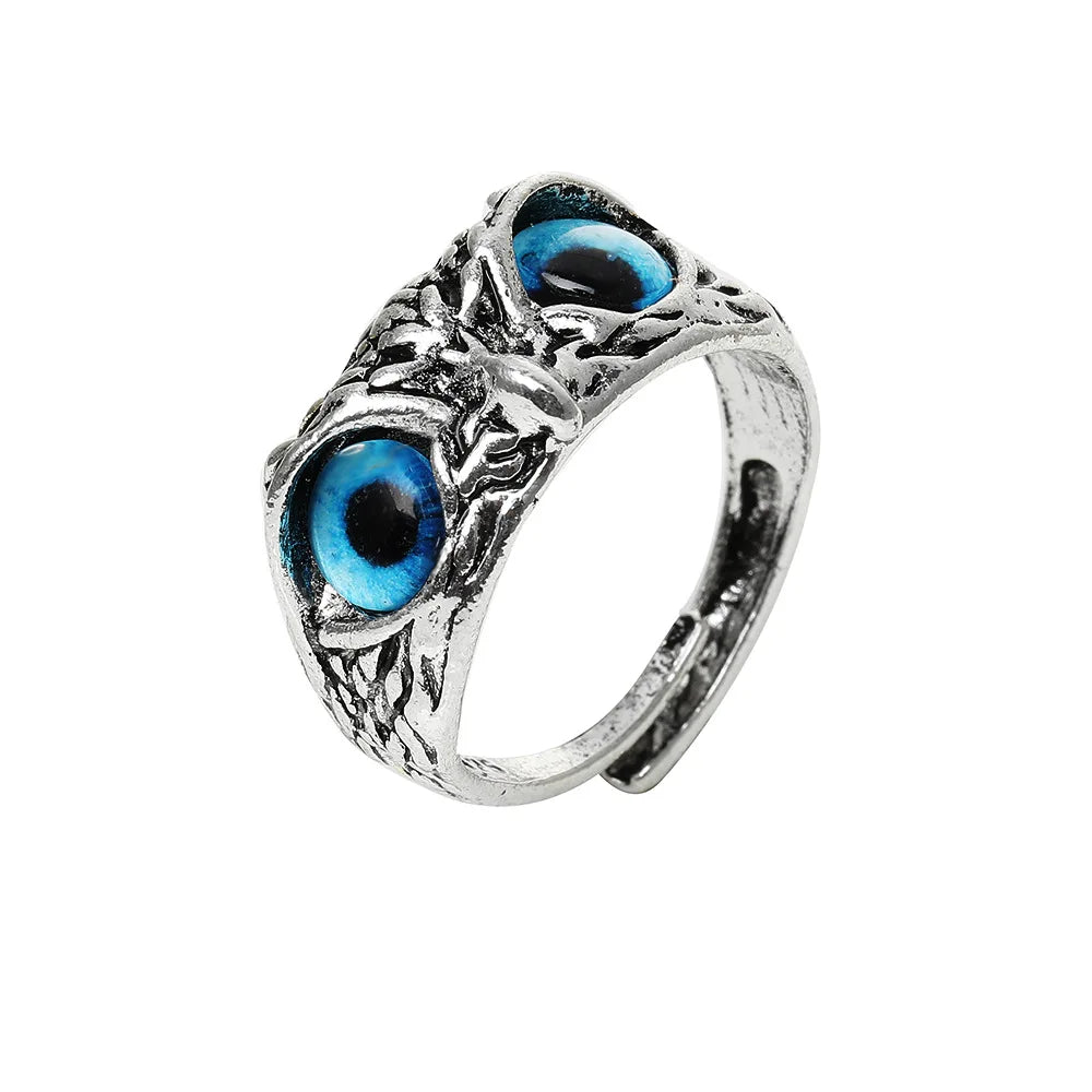 Demon Eye Owl Ring - Unique Gothic Jewelry, Perfect for Bold Fashion Statements