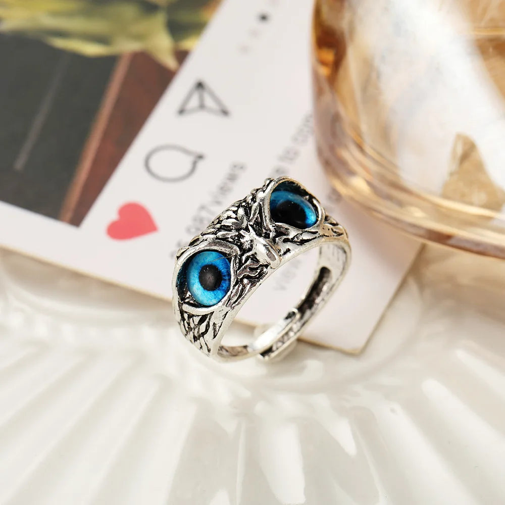 Demon Eye Owl Ring - Unique Gothic Jewelry, Perfect for Bold Fashion Statements