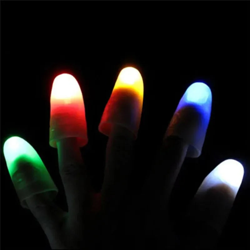 2pcs Magic Glow Finger Light Magic Prop Thumb Light Night Stage Performance Magic Light