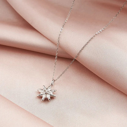 S925 Sterling Silver Hammered Star Pendant Necklace 14K Gold Plated Chain gomuto.com