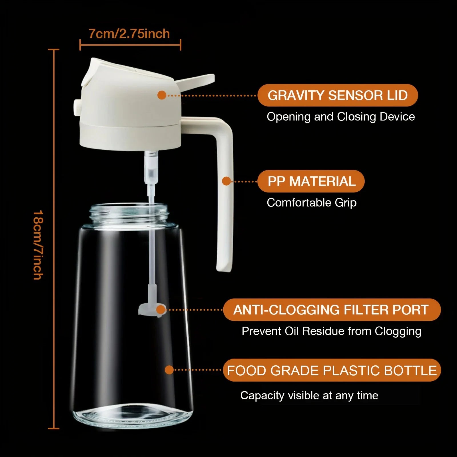 Dual-Purpose Glass Oil Spray Bottle - Leak-Proof Oil Dispenser for Pouring and Spraying - Ideal for Olive Oil, Vinegar, Soy Sauce