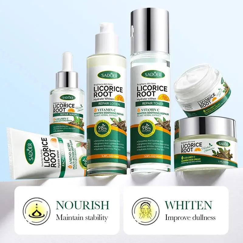 SADOER Licorice Root Whitening Skincare Set – Glow Naturally with Herbal Power 🌿 gomuto.com