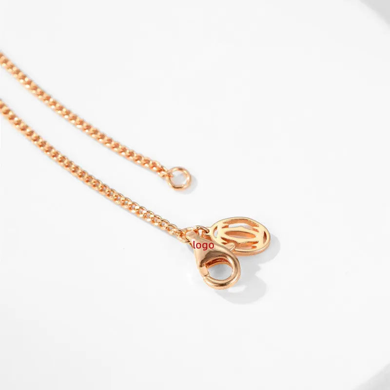 Square Three-color Ring Necklace Interlocking Clavicle Chain gomuto.com