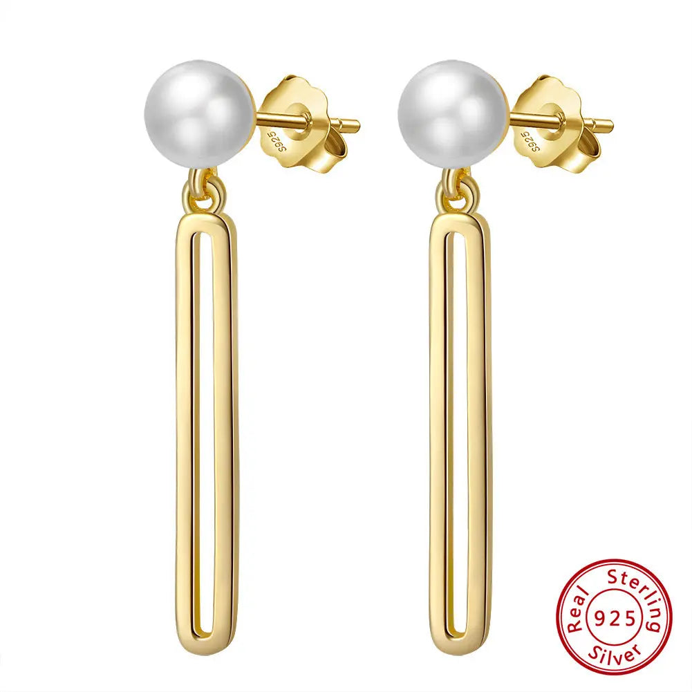 Sterling Silver Earrings Natural Baroque Pearl gomuto.com