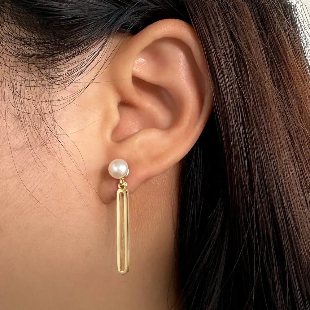 Sterling Silver Earrings Natural Baroque Pearl gomuto.com