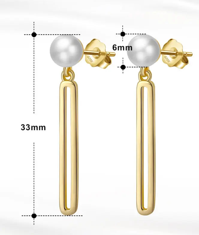 Sterling Silver Earrings Natural Baroque Pearl gomuto.com