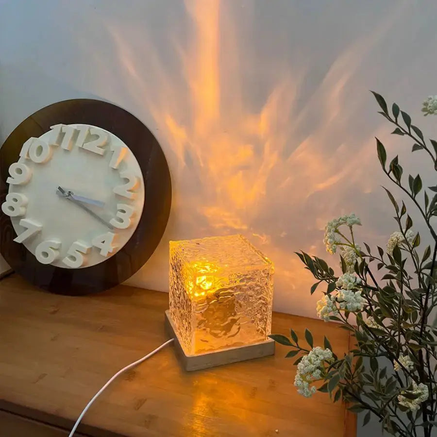 Stress Relief Lamp - Qrismora Northern Lights & Water Ripple Projector - 16-Color Ceiling Ambiance with Ocean Wave & Sunset Light Effects, Remote Controlled | Ideal for Home Decor, Relaxation & Gifts Gomuto