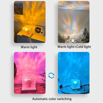 Stress Relief Lamp - Qrismora Northern Lights & Water Ripple Projector - 16-Color Ceiling Ambiance with Ocean Wave & Sunset Light Effects, Remote Controlled | Ideal for Home Decor, Relaxation & Gifts Gomuto