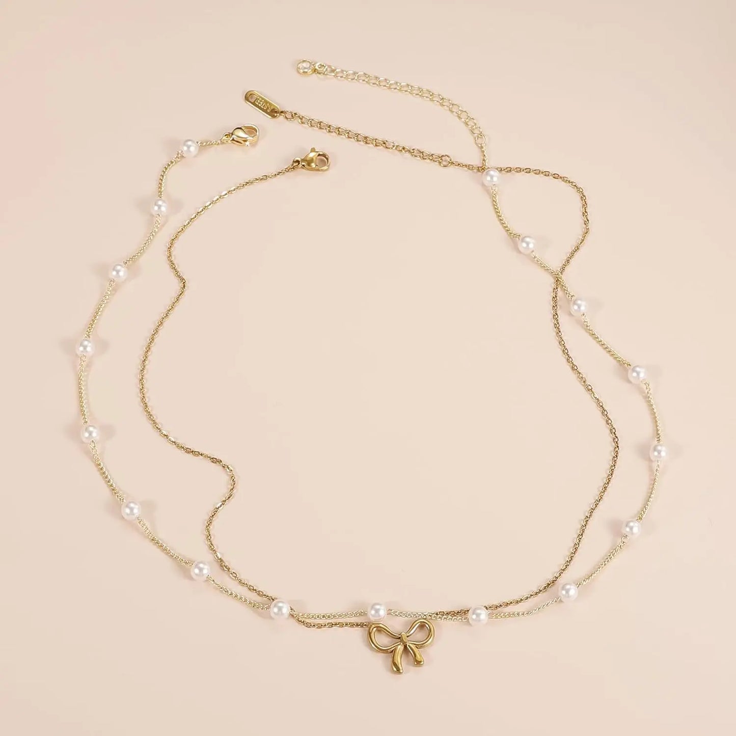 Women's Minimalist And Versatile Pearl Bow Necklace Fashion Jewelry gomuto.com