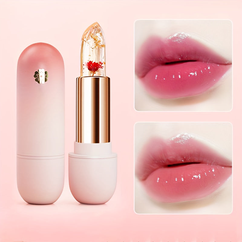 Crystal Petal Jelly Lipstick - Temperature-Responsive Color Change, Hydrating & Nourishing - Perfect Valentine’s Day Gift