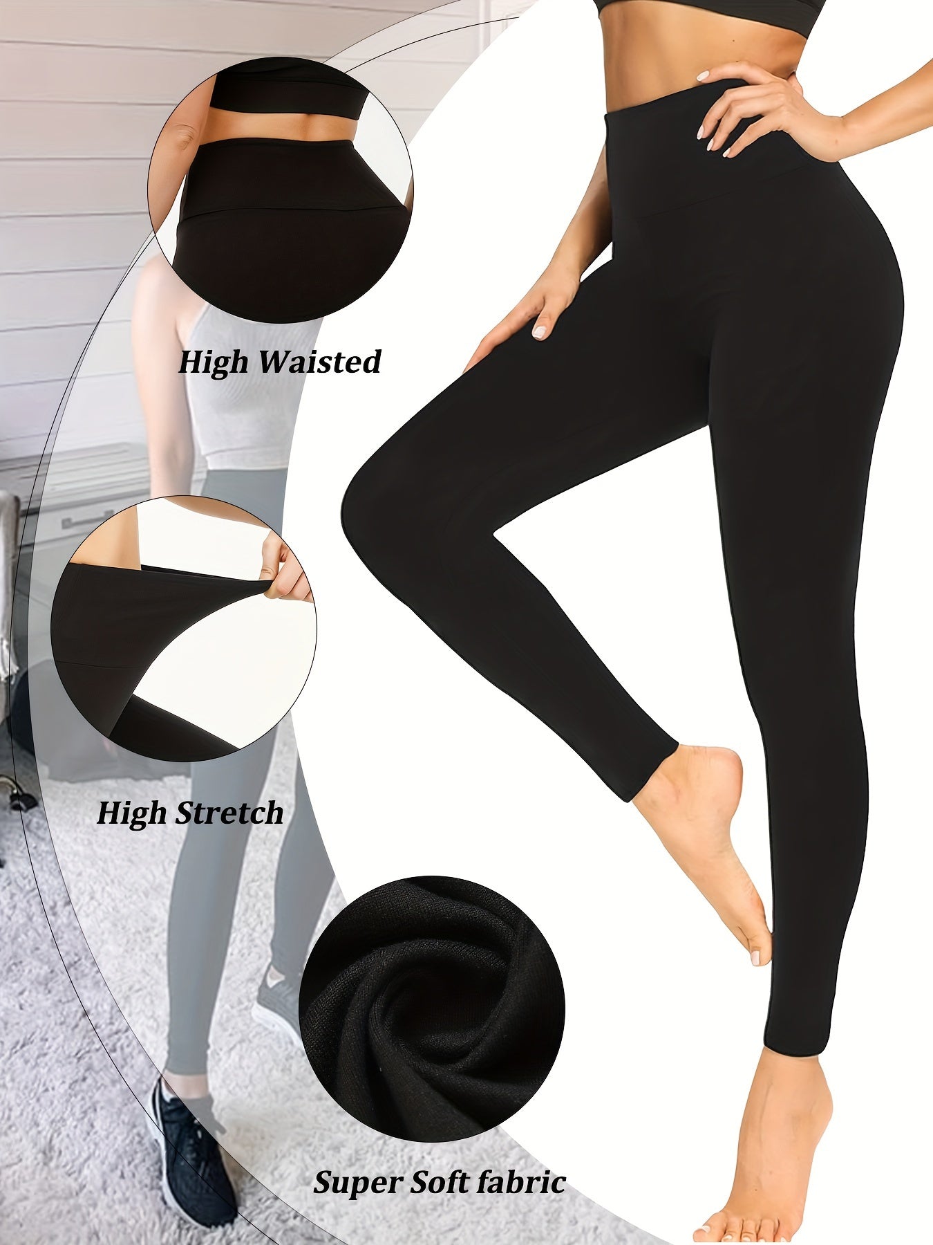 5 Pack High Waisted Yoga Leggings for Women - Super Soft Athletic Tummy Control Pants, No See-Through Stretch Fabric, Workout & Running Gear